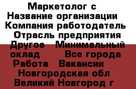 Маркетолог с › Название организации ­ Компания-работодатель › Отрасль предприятия ­ Другое › Минимальный оклад ­ 1 - Все города Работа » Вакансии   . Новгородская обл.,Великий Новгород г.